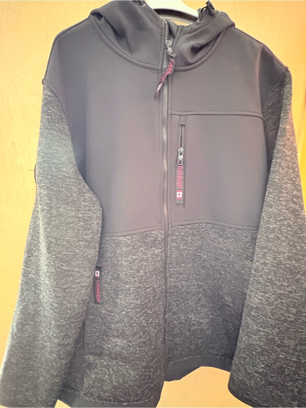 Men's Black Hooded Performance Zip Jacket